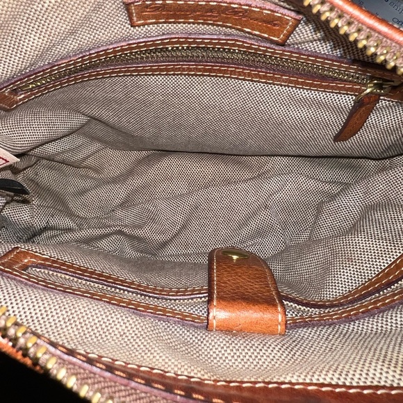 Dooney & Bourke Vintage Florentine Vacchetta Leather Shoulder Satchel Bag Brown - Picture 12 of 16